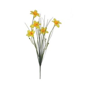 Narcis 5 květů umělý žlutý 73cm