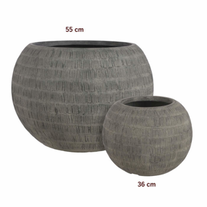 Obal koule SCOTIA škrábaná keramika černá 36cm