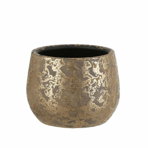 Obal kulatý CLEMENTE keramika zlatá 16,5cm