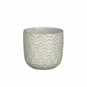 Obal kulatý COMO dekor obloučky keramika krémová 14cm