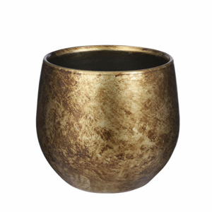 Obal kulatý OLIVER keramika zlatá 19cm