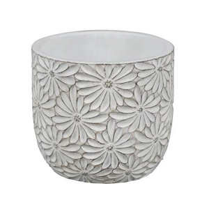 Obal květy MADEIRA 1-01W keramika bílá 14cm