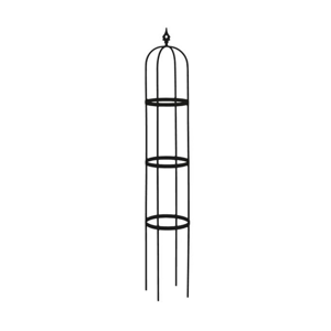 Opora/obelisk TARN kulatá se špicí kovová černá 150cm