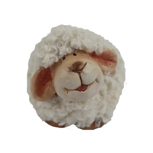 Ovce keramikcká s vlnou bílá 9cm