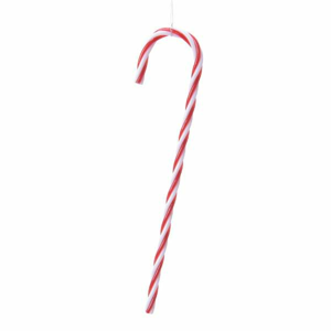 Ozdoba lízátko hůlka plastová 13cm bílo-červená 6ks