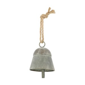 Ozdoba pozinkový zvonek šedá patina 16cm
