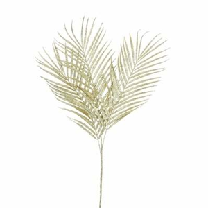 Palma větev listy umělá s glitry zlatá 80cm