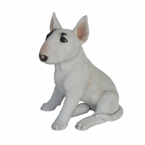 Pes Anglický bulteriér sedící OUTDOOR polyresin bílá 33cm
