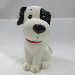Pes kasička keramika bílo-černý 18,2cm