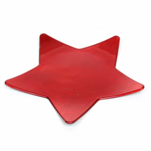 Plastový talíř hvězda MILA červený 25cm