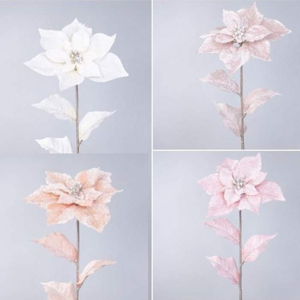 Poinsettia umělá 1 květ mix 53cm