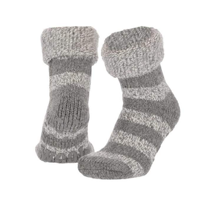 Ponožky dámské šedé s proužkem vel.35-38 vlna