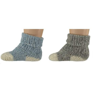 Ponožky dětské šedá/modrá 2ks vel.23-26 vlna
