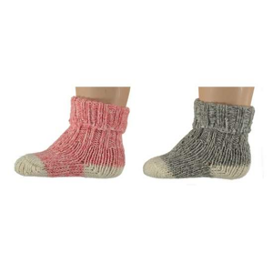 Ponožky dětské šedá/růžová 2ks vel.15-18 vlna