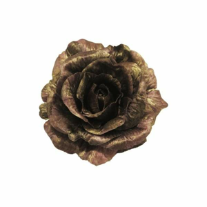 Umělá růže AVA na klipu purpurová a zlatá 13cm