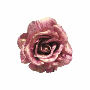 Umělá růže AVA na klipu růžová a zlatá 13cm