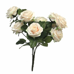 Růže DIJON trs umělá 10 květů světel růžová 42cm