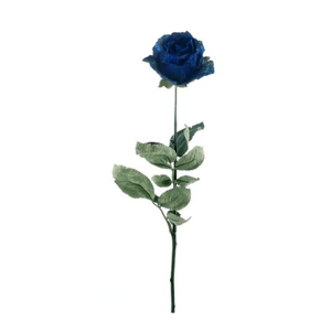 Růže ECO řezaná umělá tm.modrá 66cm
