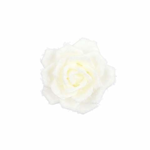Růže květ na klipu látka krémová 14cm