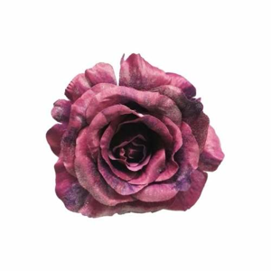 Růže ODA květ umělá na klipu lilková 13cm