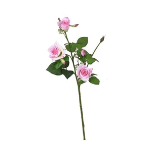 Růže řezaná umělá 5 květů sv.růžová 60cm