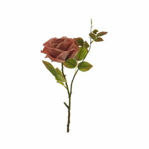 Růže s listy řezaná umělá mauve 71cm