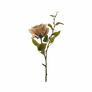 Růže s listy řezaná umělá růžová 71cm