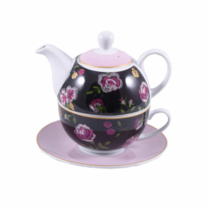 Šálek a čajová konvice FLOWERS porcelán YONG