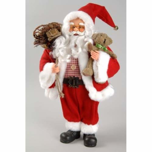 Santa Claus stojící s medvídkem plast 152cm
