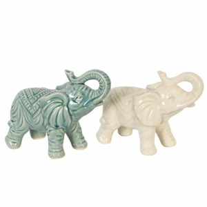 Slon stojící s chobotem nahoru keramika mix 25cm