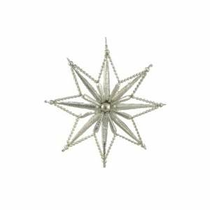 Špice hvězda perličky stříbrná 18,5cm
