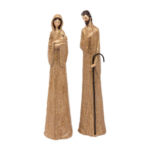 Svatá rodina 2 figurky polyresinové hnědé 35cm