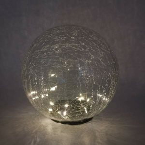 Svícen koule KANYST solar 10LED sklo/plast 20cm