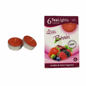 Svíčka čajová vonná Tea Lights 6ks Berries