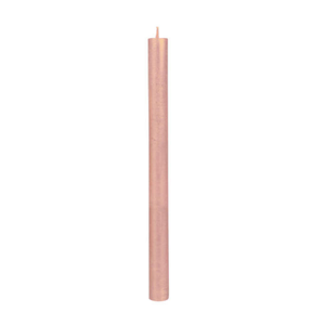 Svíčka dlouhá RUSTIC metalická růžová 29cm