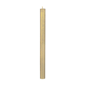 Svíčka dlouhá RUSTIC metalická zlatá 29cm