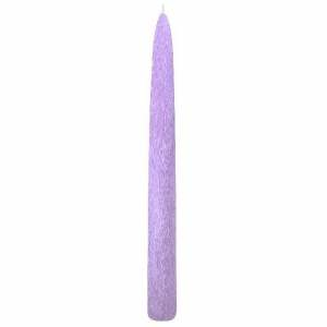 Svíčka kónická drápaná perleť 29cm fialová