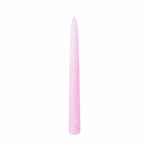 Svíčka kónická drápaná perleť růžová 23cm