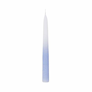 Svíčka kónická ledová bílo-modrá 23cm