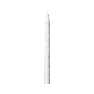 Svíčka kónická spirála bílá perleť 29cm