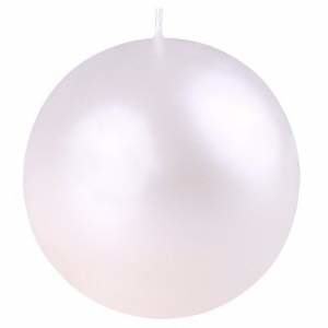 Svíčka koule 8cm perleť bílá