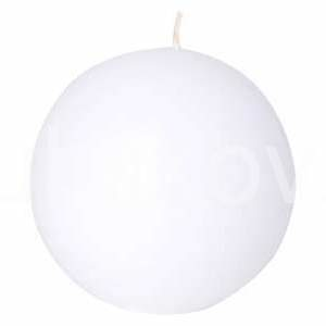 Svíčka koule 8cm RUSTIC bílá