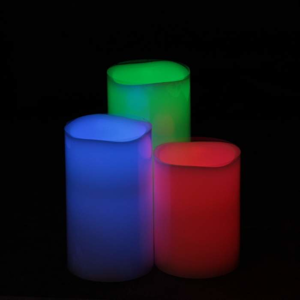 Svíčka LED měnící barvu na dálkové ovládání 3ks