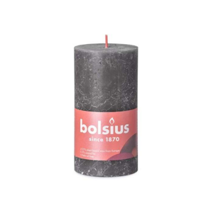 Svíčka válcová Bolsius  RUSTIC SHINE šedá 13cm