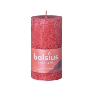 Svíčka válcová RUSTIC SHINE BOLSIUS červená 13cm