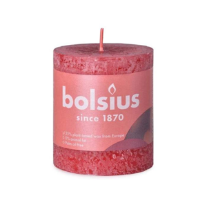 Svíčka válcová RUSTIC SHINE BOLSIUS červená 8cm