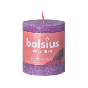 Svíčka válcová RUSTIC SHINE BOLSIUS fialová 8cm