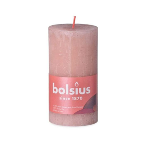 Svíčka válcová RUSTIC SHINE BOLSIUS růžová 13cm