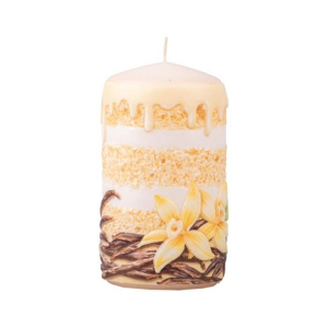 Svíčka válcová vonná vanilka krémová 11cm