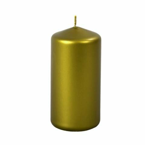 Svíčka válec metalik olivová 10cm